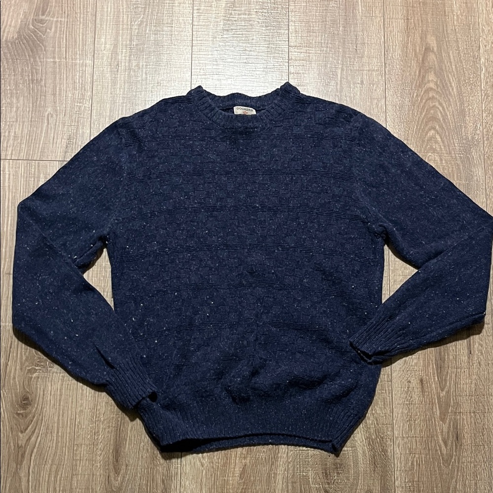Dockers Men's Dark Blue Speckled Crewneck Sweater Size M